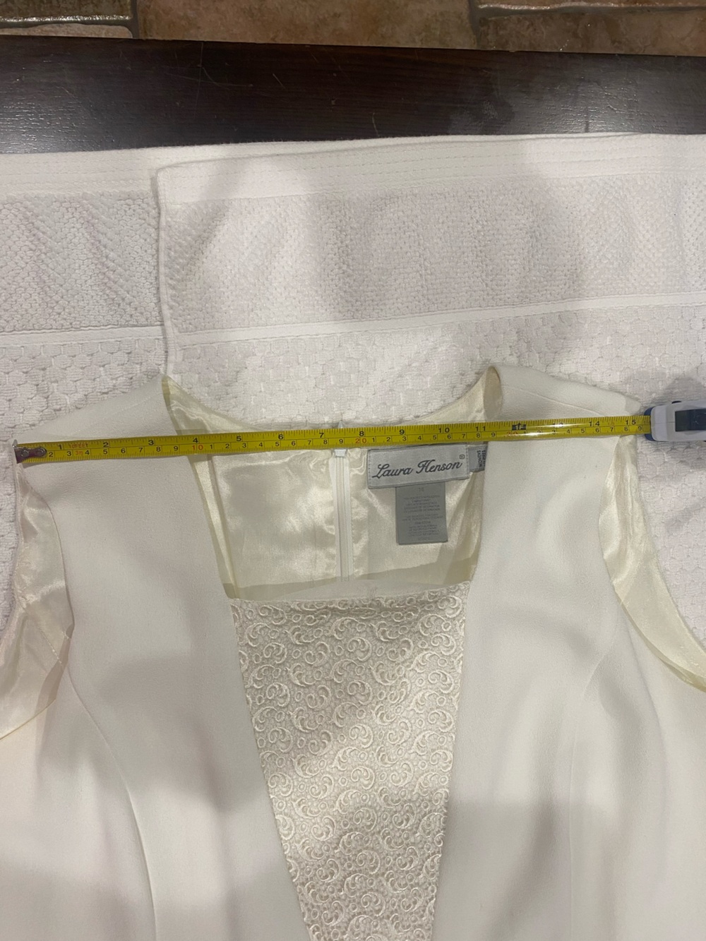 Ivory Satin-Trim Dress with Open Front Jacket Suit - Picture 5 of 16
